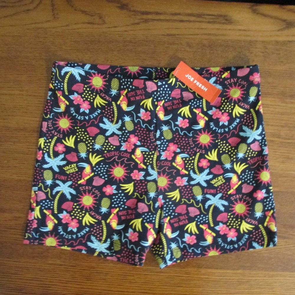 JOE FRESH GIRL'S SIZE XL 14 SHORTS NAVY FUN IN THE SUN PRINT NEW